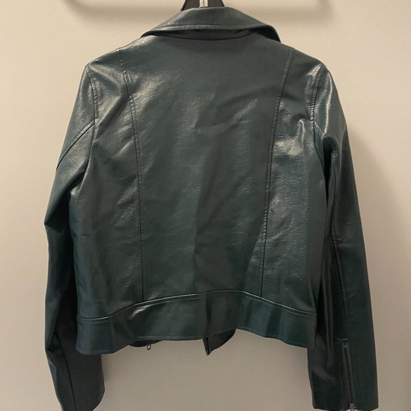 Skies Are Blue Vegan Leather Moto Jacket, Large - Picture 5 of 10
